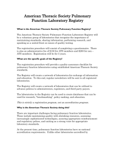 American Thoracic Society Pulmonary Function Laboratory Registry