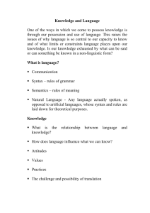 What is language - The Richmond Philosophy Pages