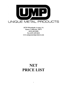 Word Format - Unique Metal Products