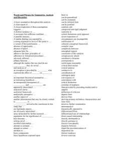 Words and Phrases for Summaries, Analysis and Discussion