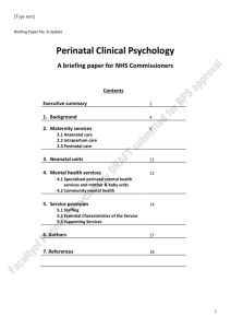 Perinatal Clinical Psychology - British Psychological Society