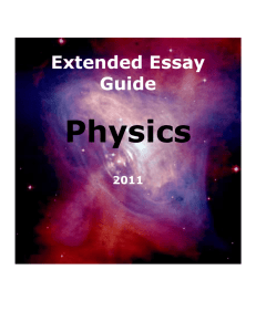 Physics Extended Essay Guide - BIS Library