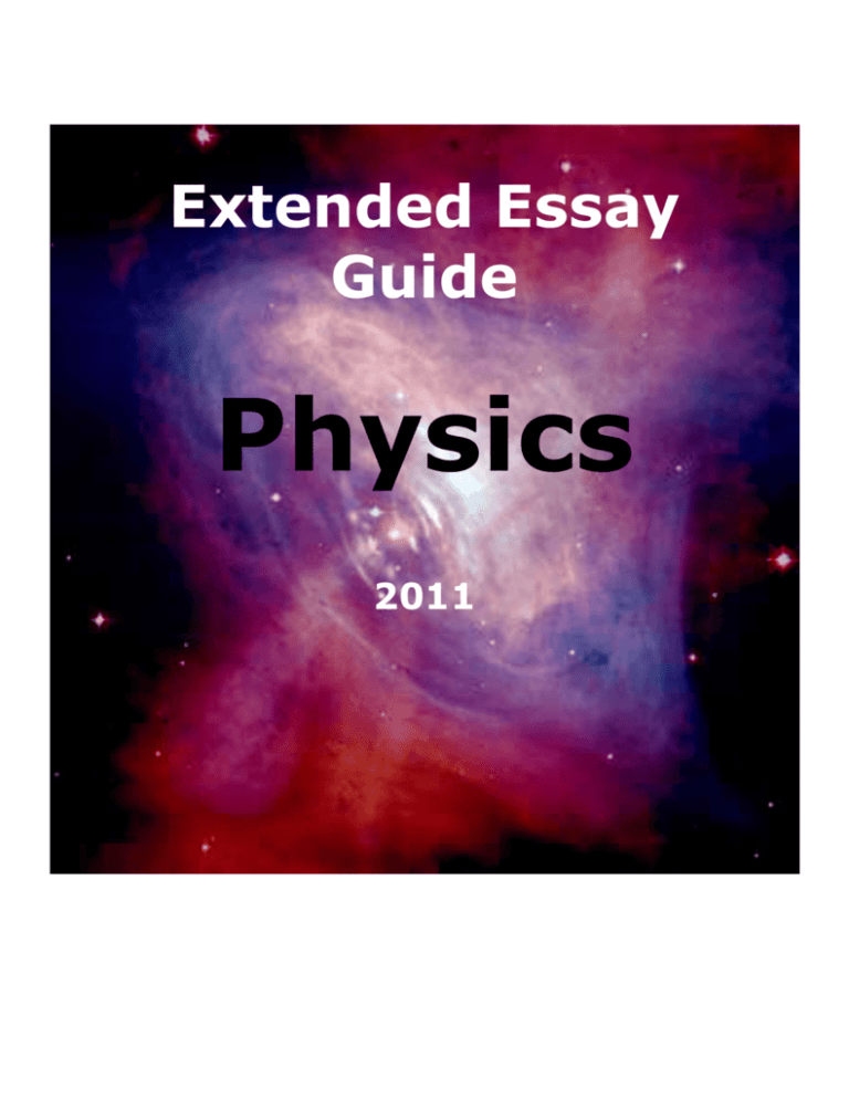 physics extended essay reddit