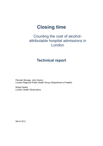 alcohol attributable admissions in london