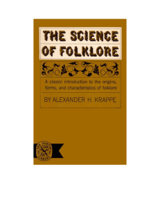The Science of Folklore ALEXANDER HAGGERTY KRAPPE The