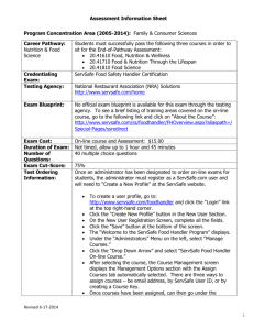 Assessment Information Sheet Program Concentration Area (2005