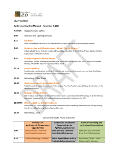 DRAFT AGENDA Conference Day One (Monday) – November 7