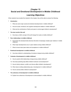 Social and Emotional Development in Middle Childhood