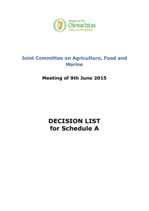 Decision List A - JC on AFM - Meeting of 9th June 2015