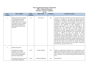 FY10 Complaint Summaries - West Virginia Department of Education