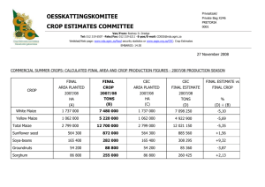 Commercial summer crops: Finalisation for 2007/08