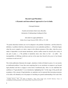 An Approach to Pluralism and to Law in India