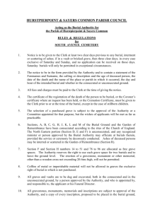 Rules & Regulations for South Avenue Cemetery