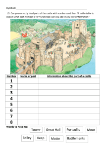 differentiated label parts of castle and castle glossary