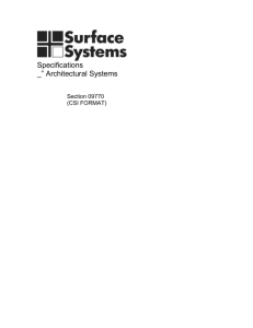 Specifications _” Architectural Systems Section 09770 (CSI