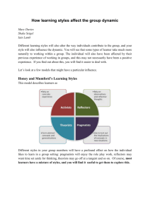 How Learning Styles Effects the Group Dynamic