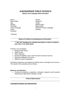 Initial Evaluation - Albuquerque Public Schools