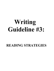 Reading Strategy I