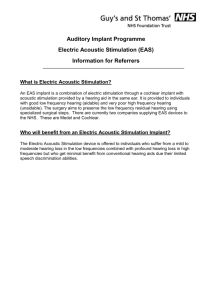 Electric Acoustic Stimulation (EAS)