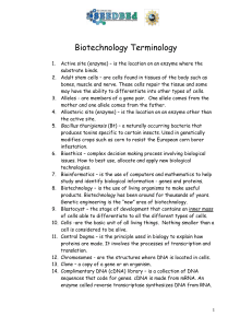 Biotech Terminology