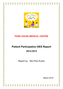Patient Participation DES Report