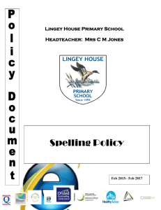 Spelling in the National Literacy Strategy