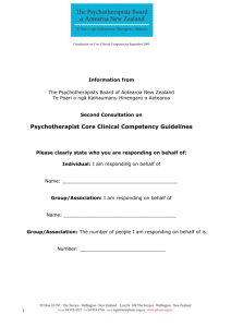 Psychotherapist Core Clinical Competencies Consultation
