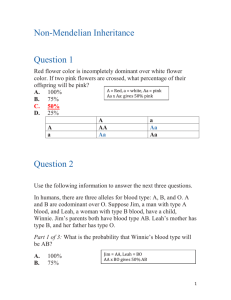 Non-Mendelian Inheritance Question 1 Red flower color is