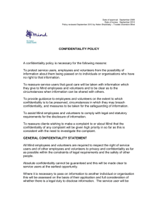 View our Confidentiality Policy