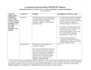 Louisiana Katrina NESHAP Matrix