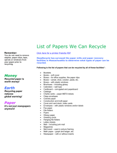 Full list of paper products to recycle