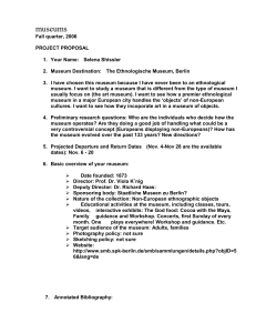 museums Fall quarter, 2006 PROJECT PROPOSAL 1 Your Name