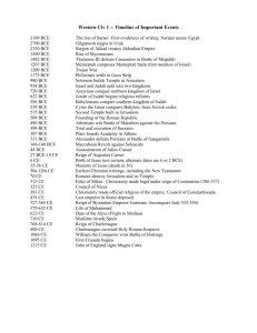 Humanities 2 -- Timeline of Important Events