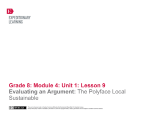 Grade 8: Module 4: Unit 1: Lesson 9 Evaluating an Argument