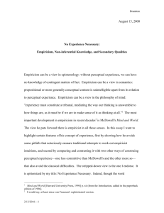 Noninferential Knowledge, Perception, and Secondary Qualities