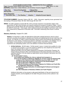 Expanded Options Rules - Oregon Department of Education