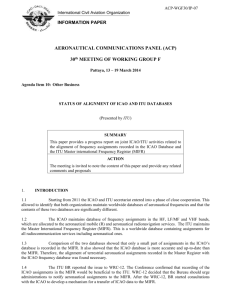 STATUS OF ALIGNMENT OF ICAO AND ITU DATABASES