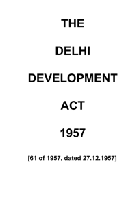 the delhi development act, 1957