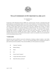Tier I, 401 Certification Checklist - Texas Department of Transportation