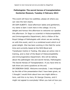 Transcript - Pathologists - The Royal College of Surgeons of England