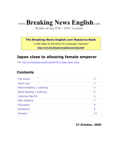 Japan close to allowing female emperor