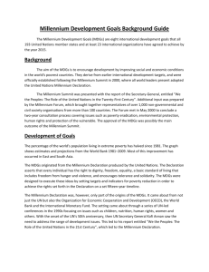Millennium Development Goals Background Guide