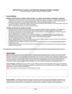 World History / Geography / Cultures Subject Template