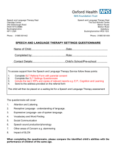 criteria for referral of school-aged children to speech and language