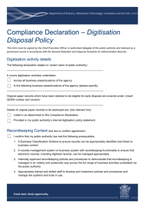 Digitisation Disposal Policy