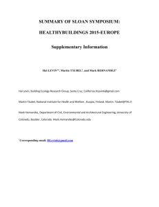 SUMMARY OF SLOAN SYMPOSIUM: HEALTHYBUILDINGS 2015