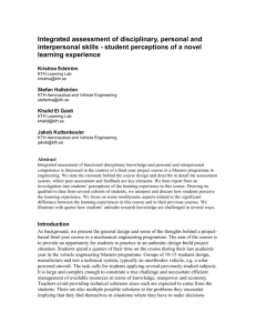 Integrated assessment of disciplinary, personal and interpersonal