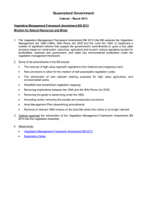 Vegetation Management Framework Bill 2013
