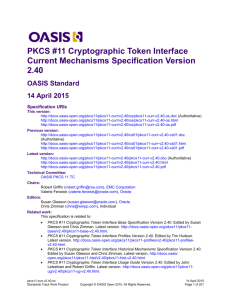PKCS #11 Cryptographic Token Interface Current