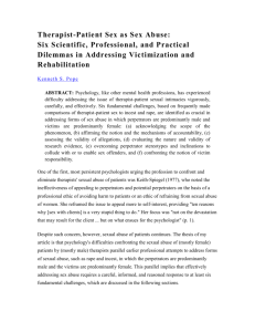 Therapist-Patient Sex as Sex Abuse: Six Scientific, Professional, and